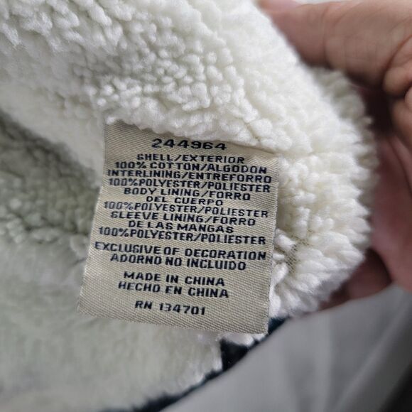 Women's Boston Traders Sherpa Lined Flannel Hooded Botton-up Jacket Size Medium - Picture 9 of 11